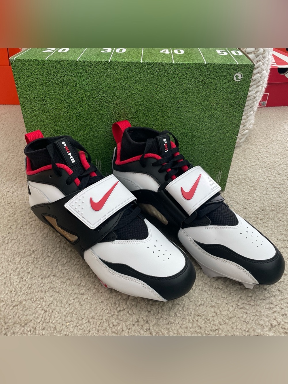 Nike Diamond Turf 93 TD 49ers Deion Sanders Cleats Size 10 HF5298-100 Prime